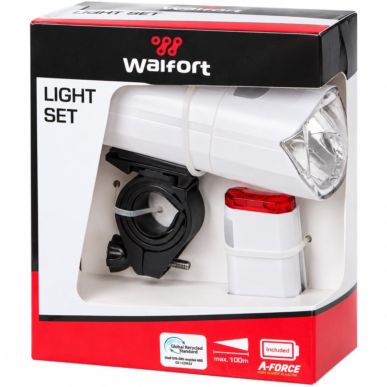 Комплект велосипедних ліхтарів Walfort Light Set — передня LED-фара 60 люкс + задній ліхтар 5 лм, білий 5