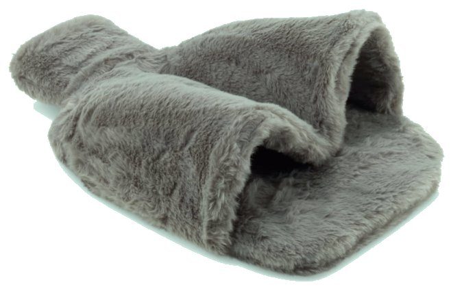 Водяна грілка HOME CREATION Premium 1,7 л у м'якому хутряному чохлі, сіра 5