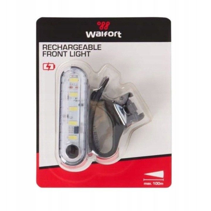 Акумуляторна передня велосипедна фара Walfort Rechargeable Front Light — 8 лм, USB-C, IPX4, 4 режими 4